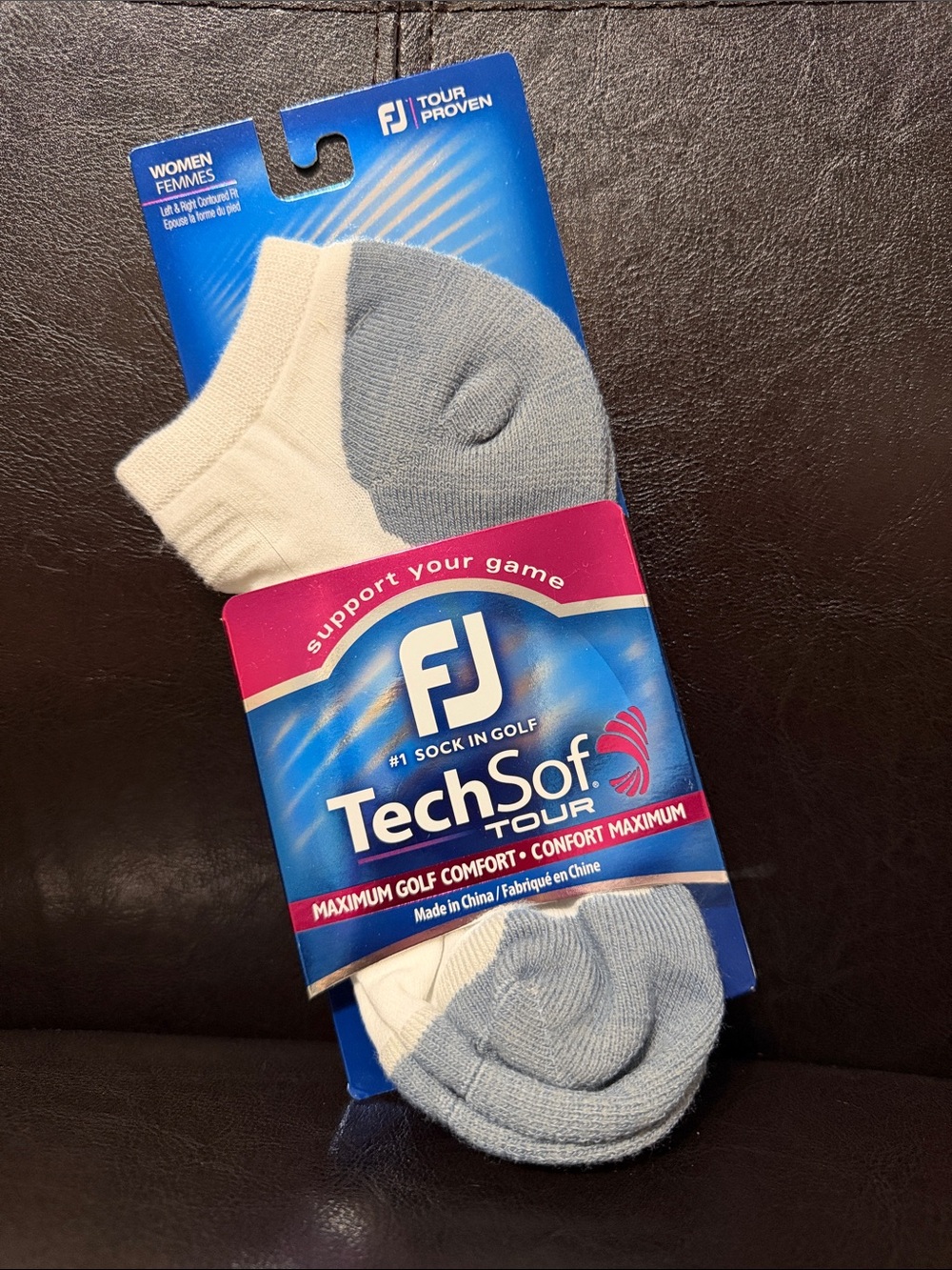 FootJoy TechSof Tour Low-Cut Socks — White & Light Gray